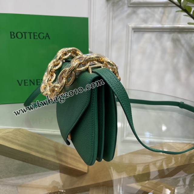 Bottega veneta高端女包 KF0021 寶緹嘉叢林綠荔枝紋肩背女包 BV2021新款V字蓋頭鏈條女包  gxz1336
